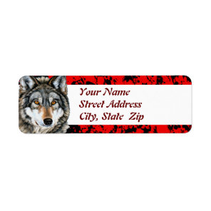Painted Wolf Address Labels