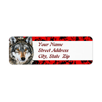 Painted Wolf Address Labels