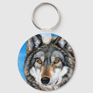 Painted Wolf Keychain