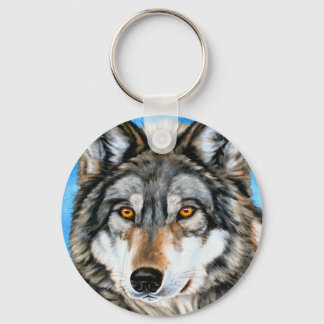 Painted Wolf Keychain