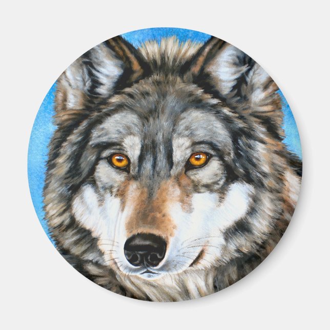 Painted Wolf Magnet