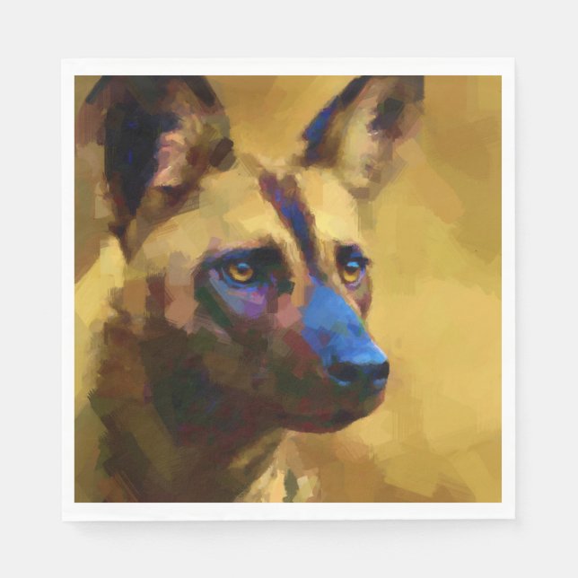 Painted Wolf Napkins (Front)