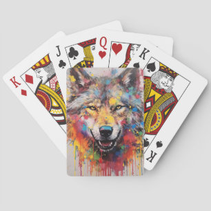 Painted Wolf Poker Cards