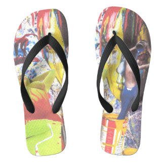 painted women flip flops