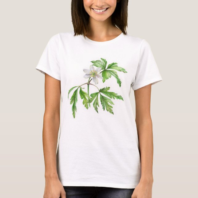 Painted wood anemone fine art t-shirt (Front)