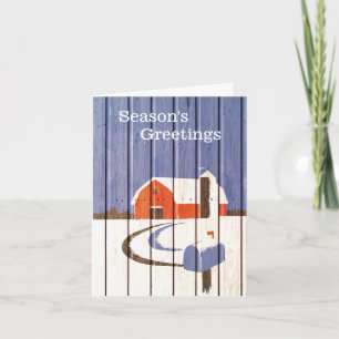 Painted Wood Look Holiday Greeting Card