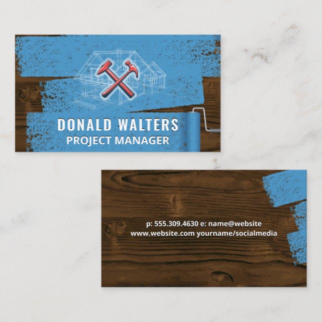 Painted Wooden Boards | Blueprints Business Card (Front/Back)