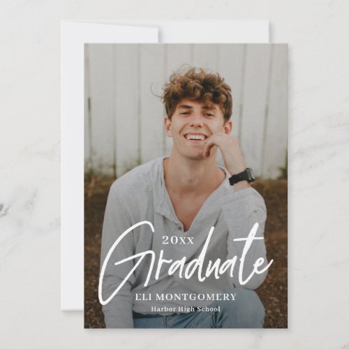 Painted Word Editable Color Graduation Invitation