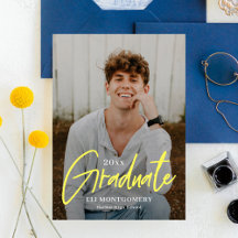 Painted Word Editable Color Graduation Invitation