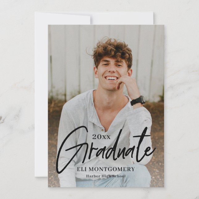 Painted Word Editable Color Graduation Invitation (Front)