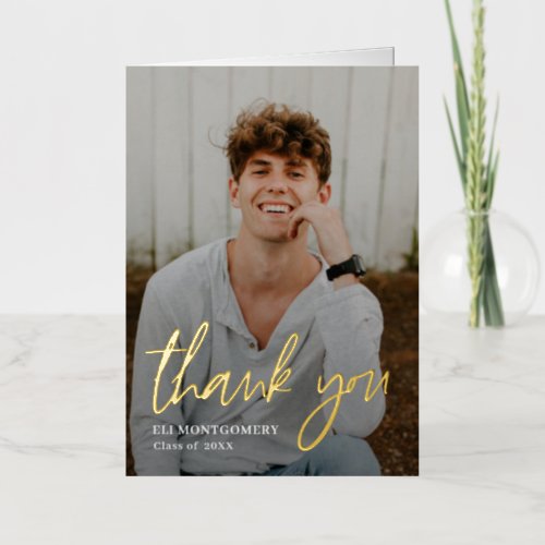 Painted Word FOIL Graduation Thank You Card