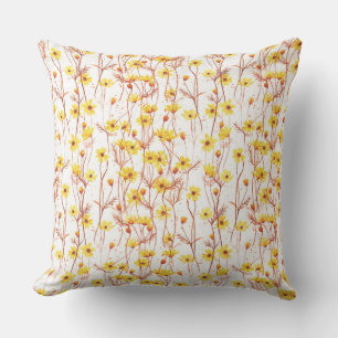 Painted Yellow Daisies Throw Pillow