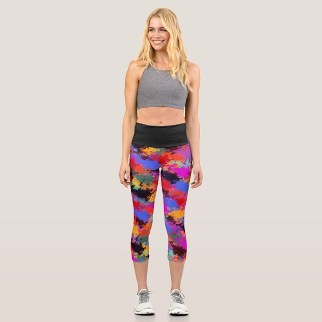 Painted Zebra Capri Leggings (Front)