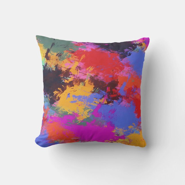 Painted Zebra Outdoor Pillow (Front)