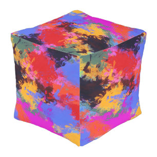 Painted Zebra Outdoor Pouf