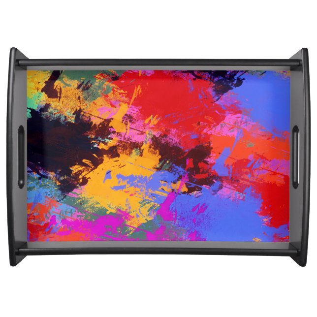 Painted Zebra Serving Tray (Front)