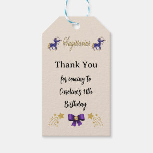 Painted Zodiac Sign Glitter Sagittarius Birthday Gift Tags