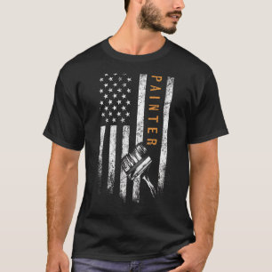 Painter American Flag Painting T-Shirt