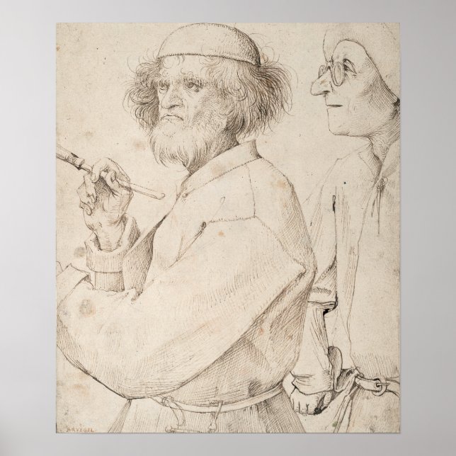 Painter and Connoisseur by Pieter Bruegel Poster (Front)