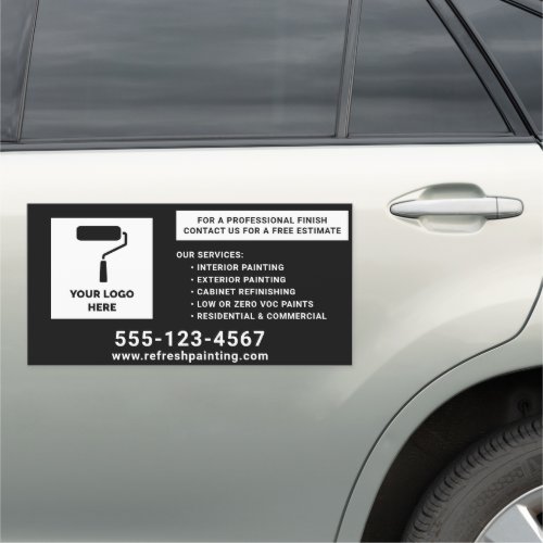 Painter and Decorator Add Your Logo Black 12x24 Car Magnet