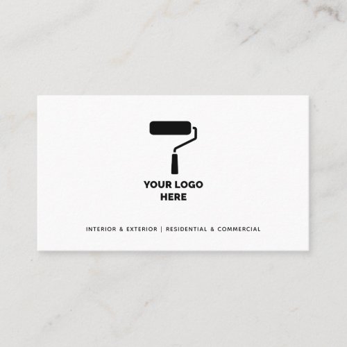 Painter And Decorator Add Your Logo Black Text Business Card