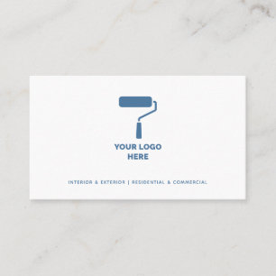 Painter And Decorator Add Your Logo Navy Text Business Card