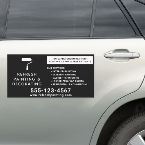 Painter And Decorator Company Name Black 12x24 Car Magnet