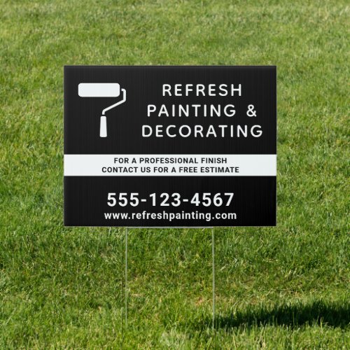 Painter And Decorator Company Name Black Sign