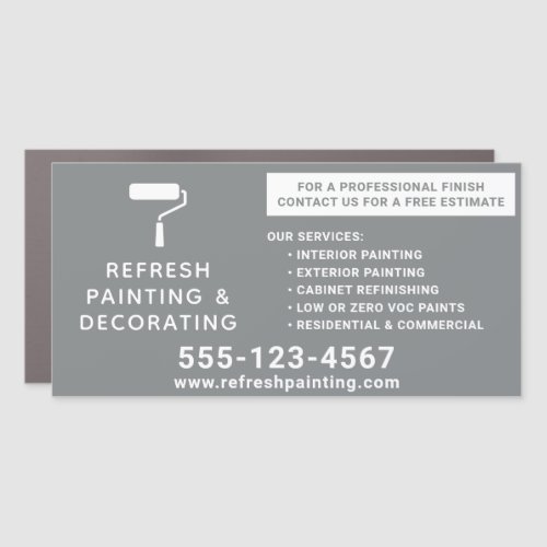 Painter And Decorator Company Name Gray 12x24 Car Magnet