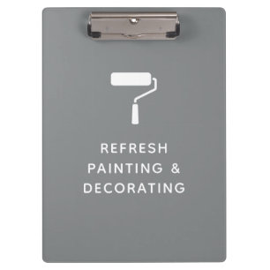 Painter And Decorator Company Name Gray Clipboard