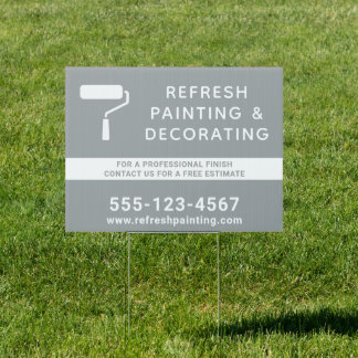Painter And Decorator Company Name Gray Sign