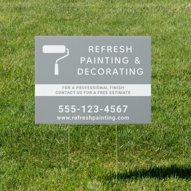 Painter And Decorator Company Name Gray Sign (Insitu)