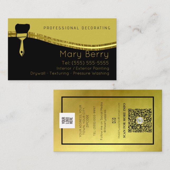 Painter and decorator interior design small business card (Front/Back)