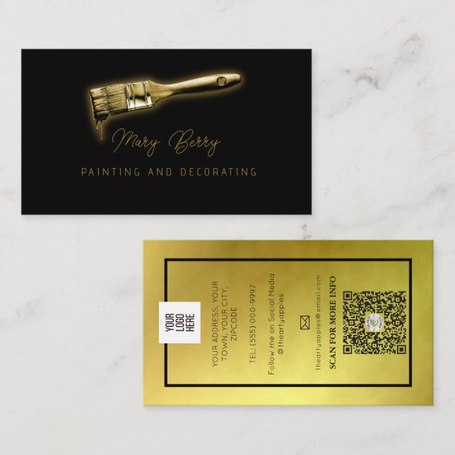 Painter and decorator interior design small business card (Front/Back)