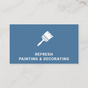 Painter And Decorator Paint Brush Modern Blue Business Card