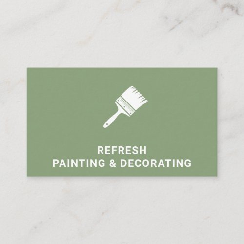 Painter And Decorator Paint Brush Modern Green Business Card