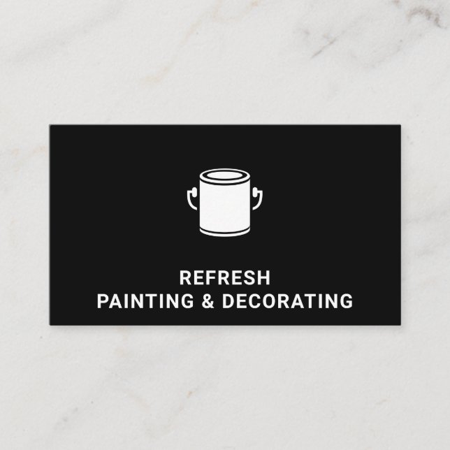 Painter And Decorator Paint Can Modern Black Business Card (Front)