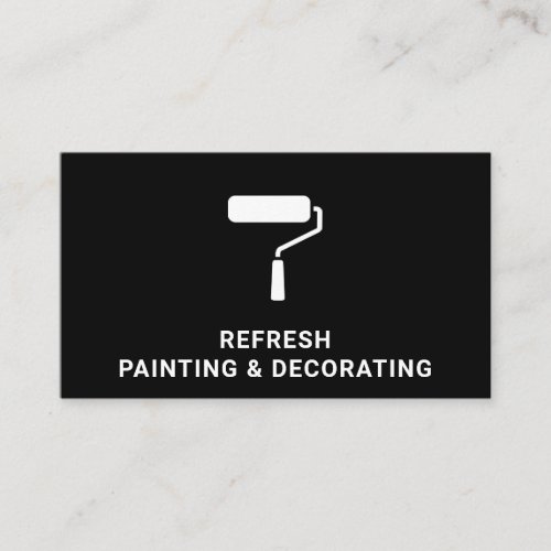 Painter And Decorator Paint Roller Modern Black Business Card