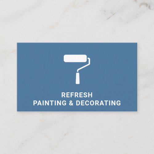 Painter And Decorator Paint Roller Modern Blue Business Card