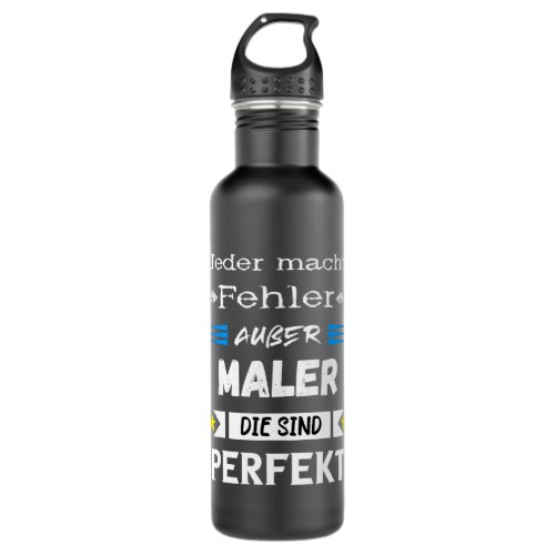 Painter and varnisher painters master white binder stainless steel water bottle