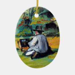 Painter at Work by Paul Cezanne, Vintage Fine Art Ceramic Ornament