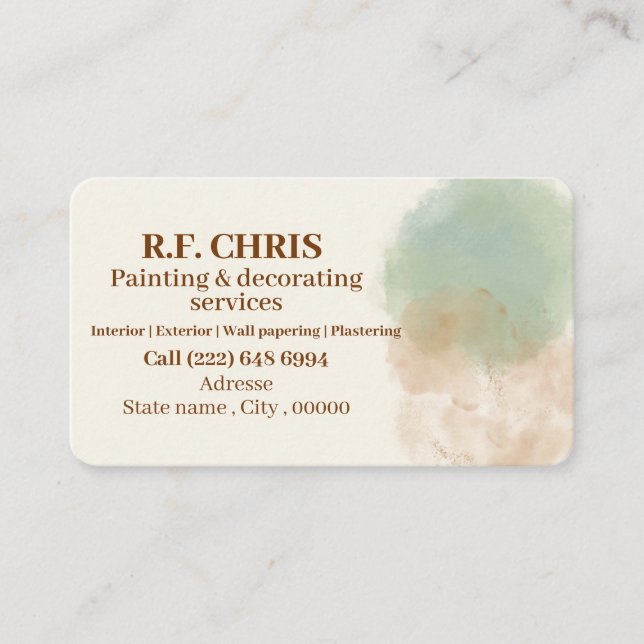 Painter beige business card  (Front)