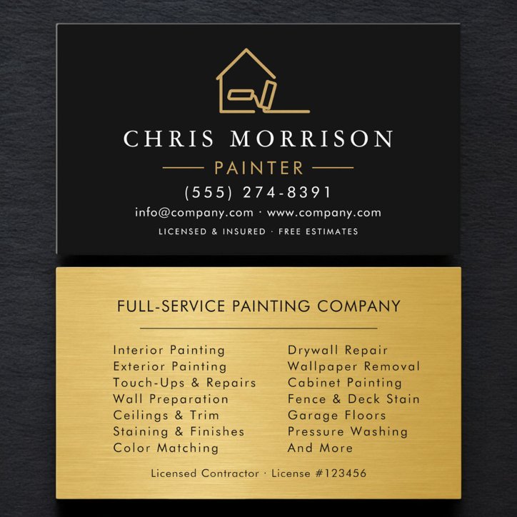 Painter Black Gold Business Card