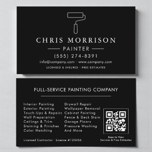 Painter Black Silver QR Code Business Card