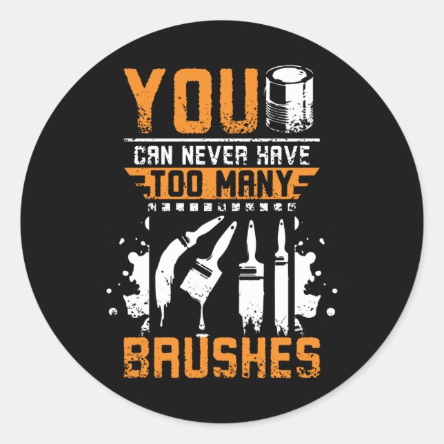 Painter Brush Classic Round Sticker (Front)