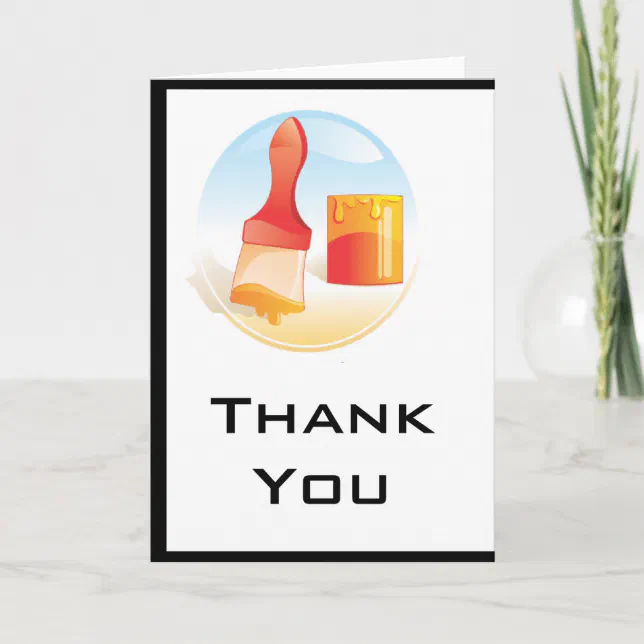 Painter/Brush Design Thank You Greeting Card | Zazzle