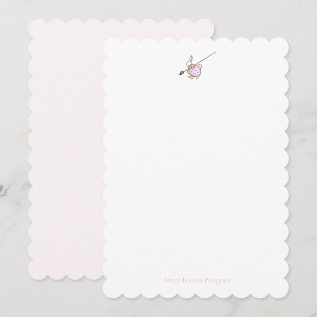 Painter Bunny personalized Note Card (Front/Back)