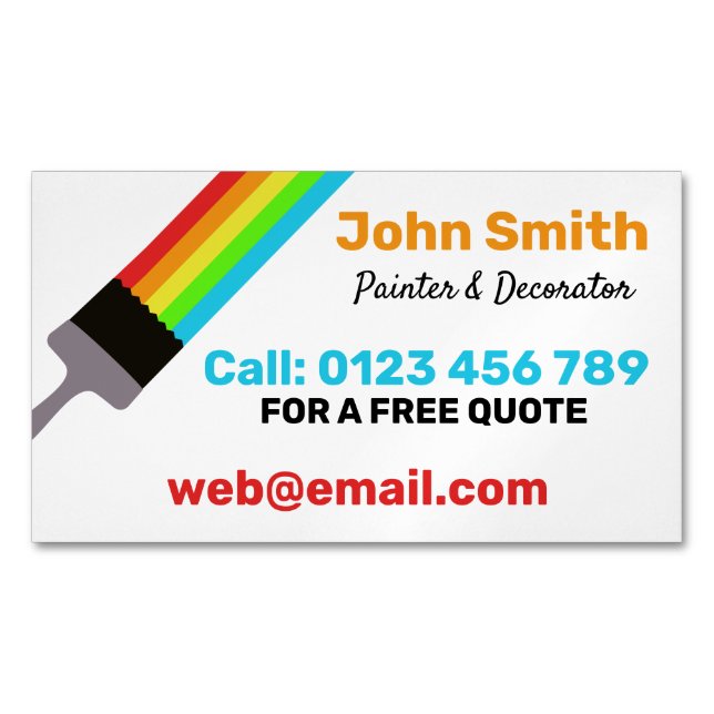 Painter Business Card Magnet (Front)