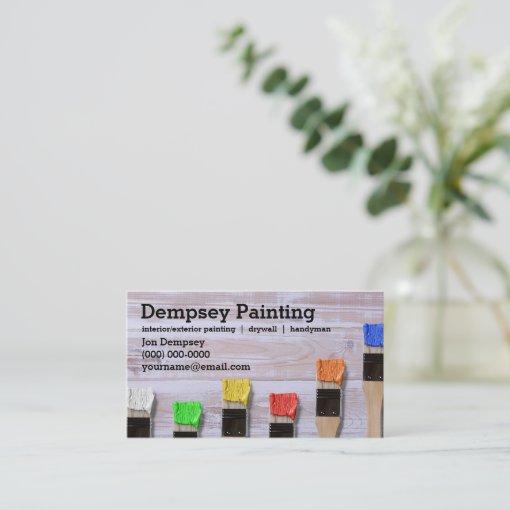 Painter Colorful Paint Brush Business Card Zazzle