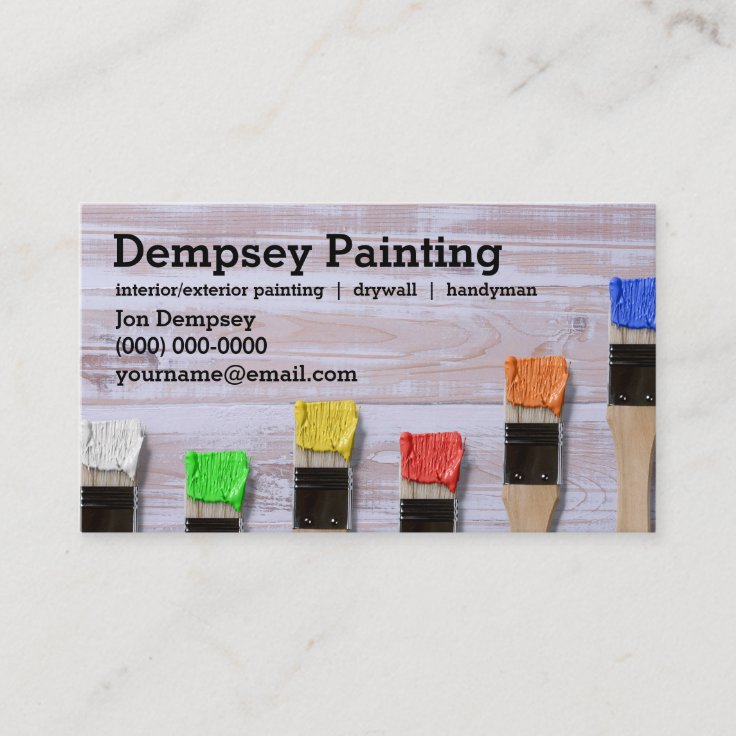 Painter Colorful Paint Brush Business Card Zazzle